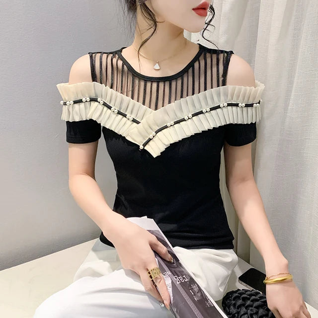 Verleidelijke Zomer Off-Shoulder T-Shirt