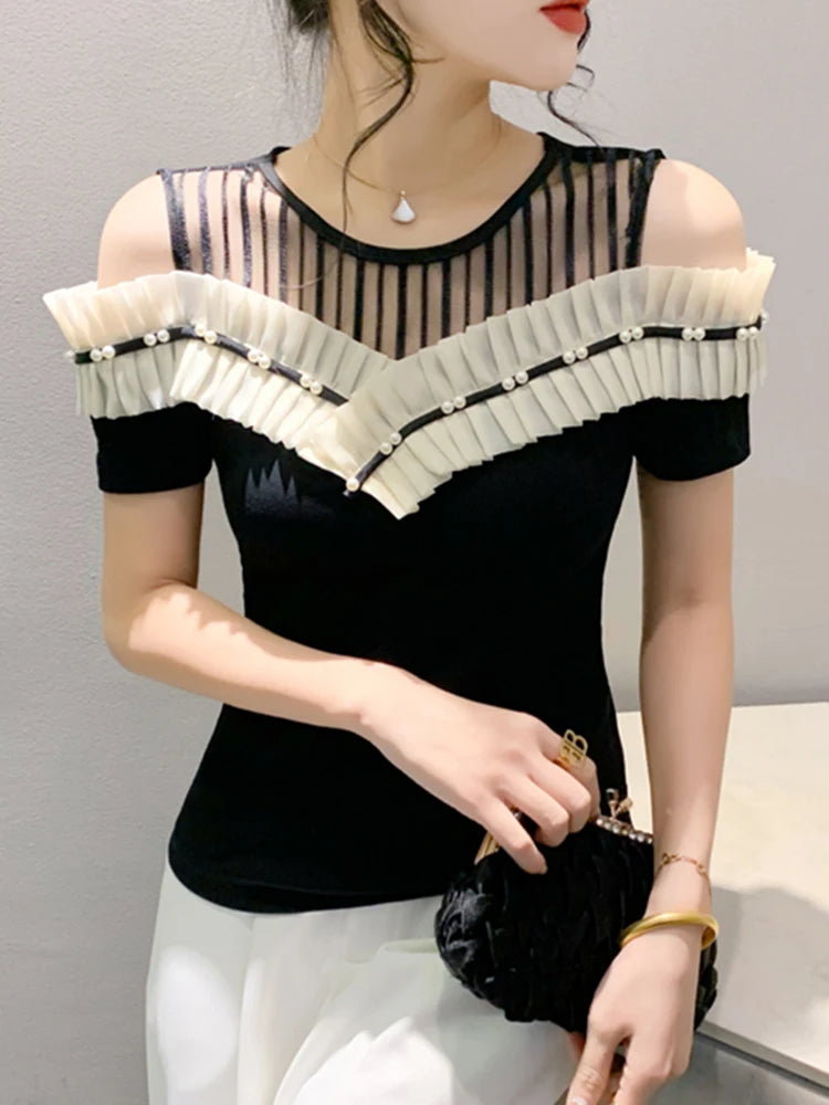 Verleidelijke Zomer Off-Shoulder T-Shirt