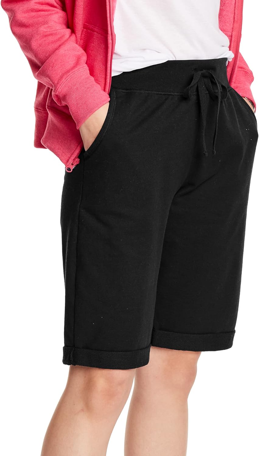 Bermuda corto in French Terry da donna con fiori in fiore