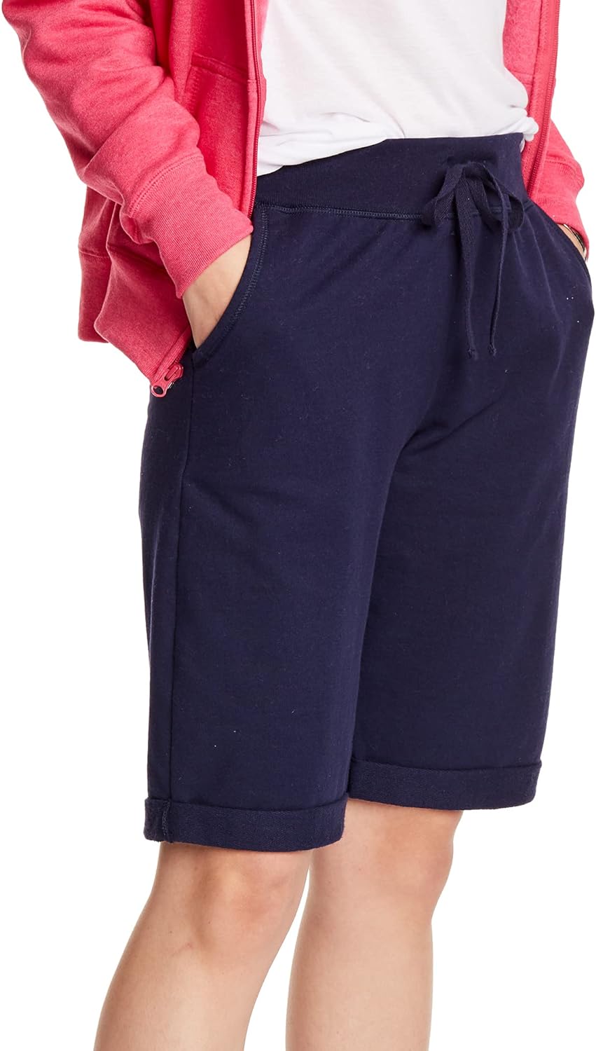 Bermuda corto in French Terry da donna con fiori in fiore
