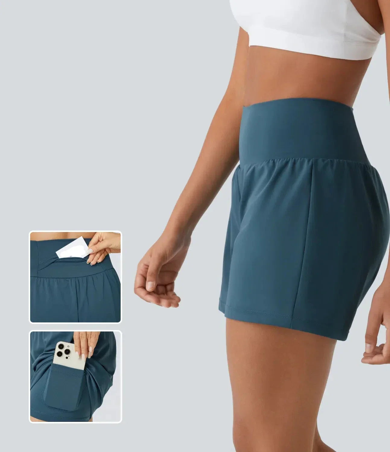 Mira Yoga Shorts – 2-in-1 Ontwerp, Hoge Taille, Ademend Materiaal-1