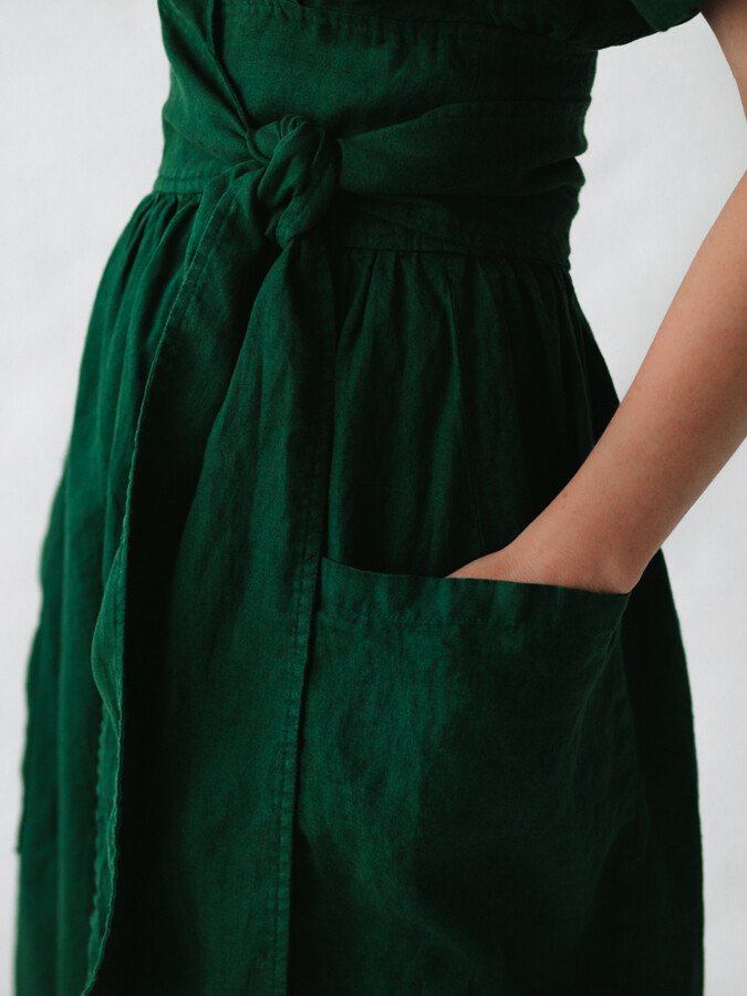 Chic Linen Lace-up Dress