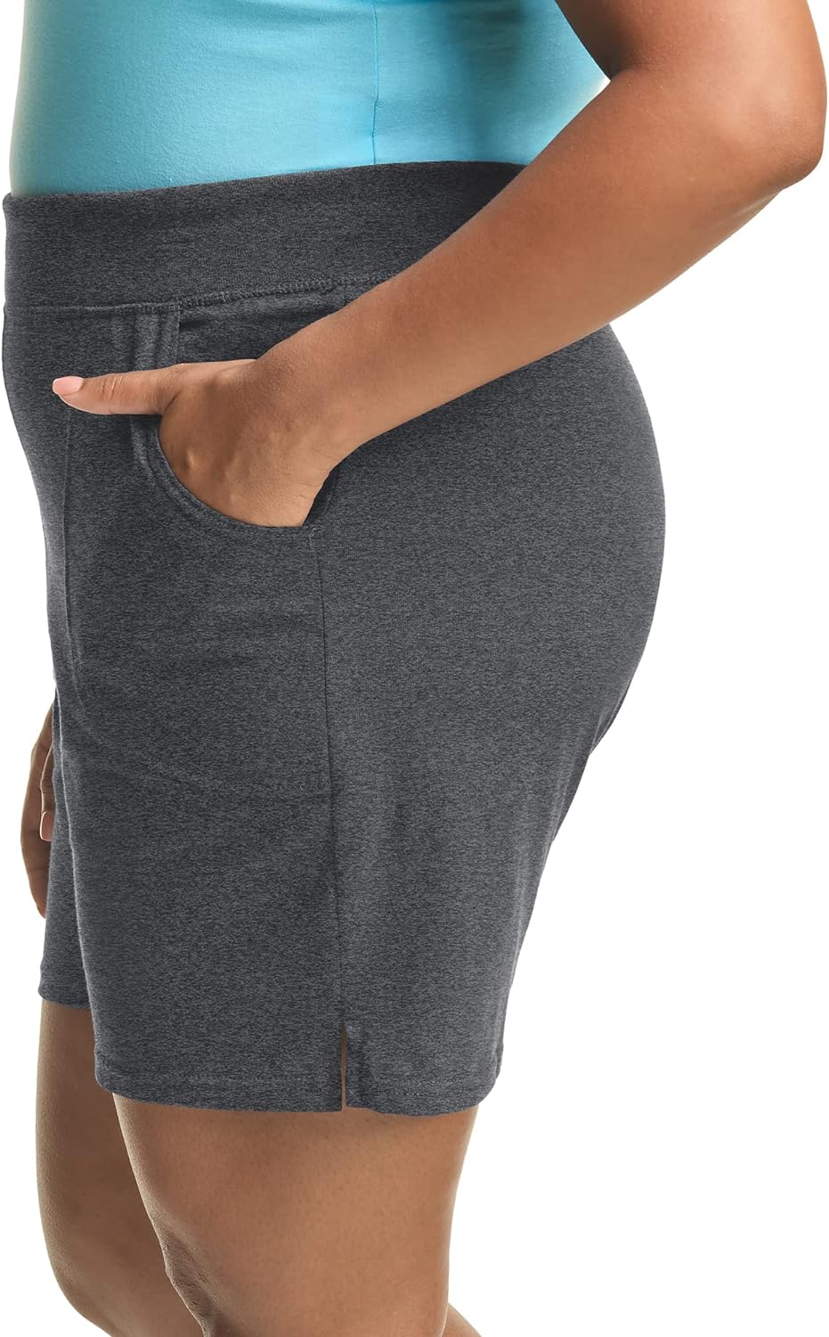 FitLuxe Plus Size Cotton Jersey Shorts for Women