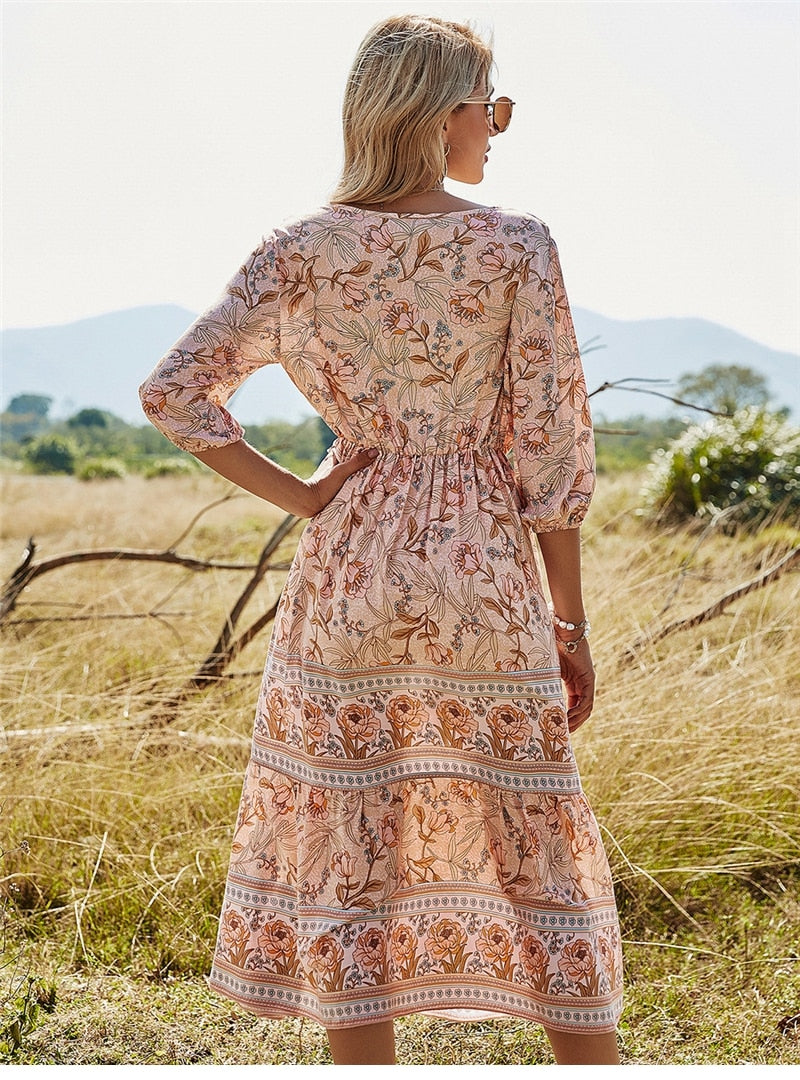 VELANORA | Bonnie - Bohemian Summer Dress: Explore the Beauty of Boho-Chic