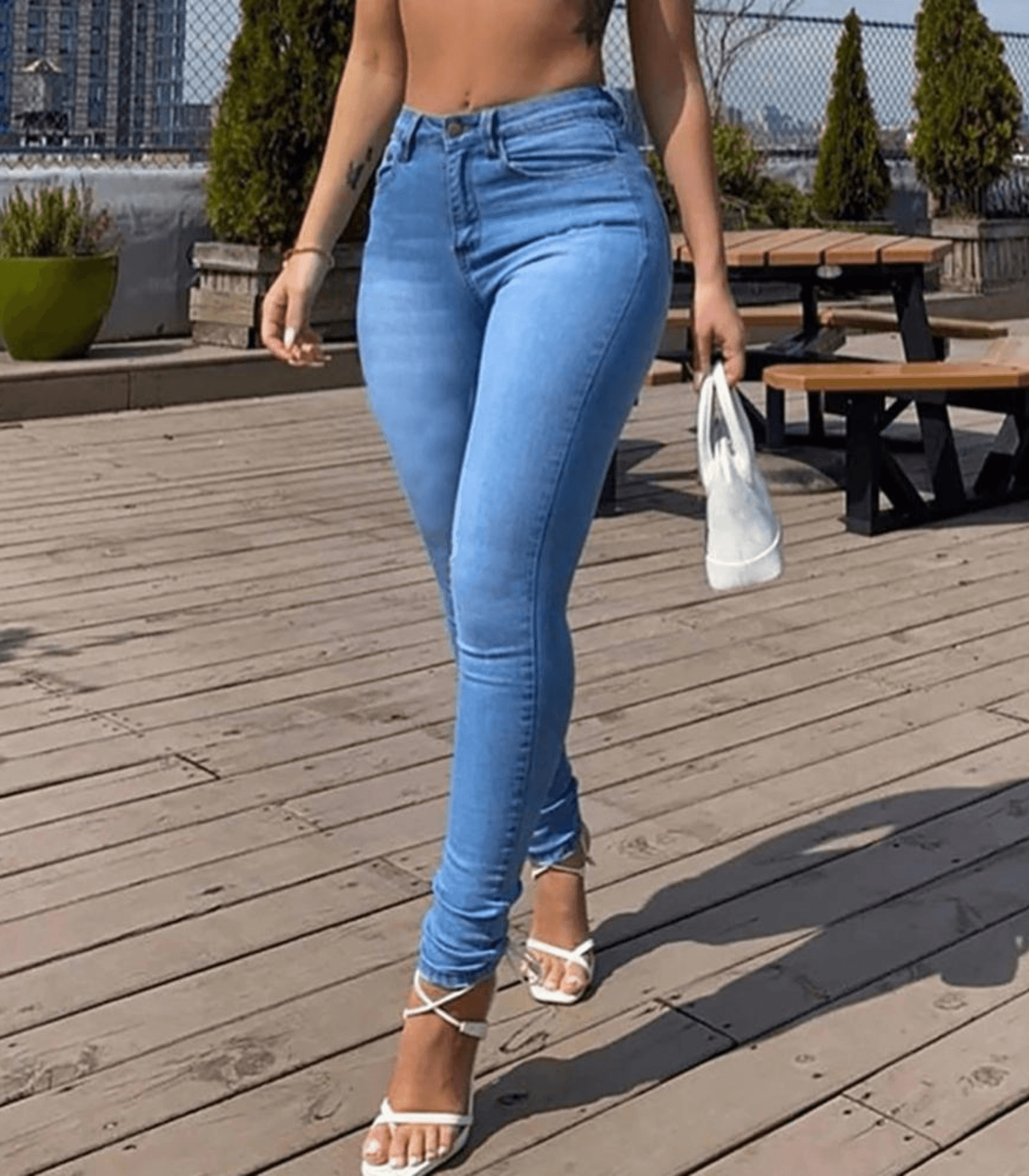 VELANORA Skinny-Jeans aus Denim