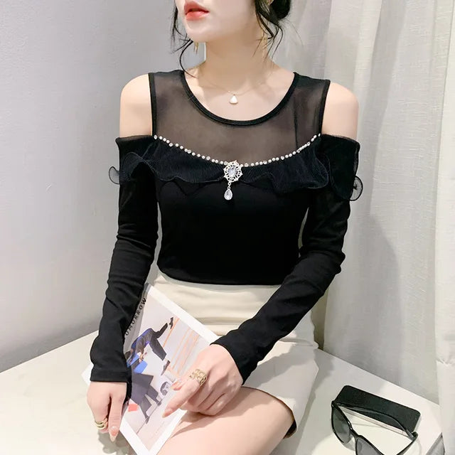 Stijlvolle Off-Shoulder T-Shirt - Perfect voor Elke Gelegenheid!