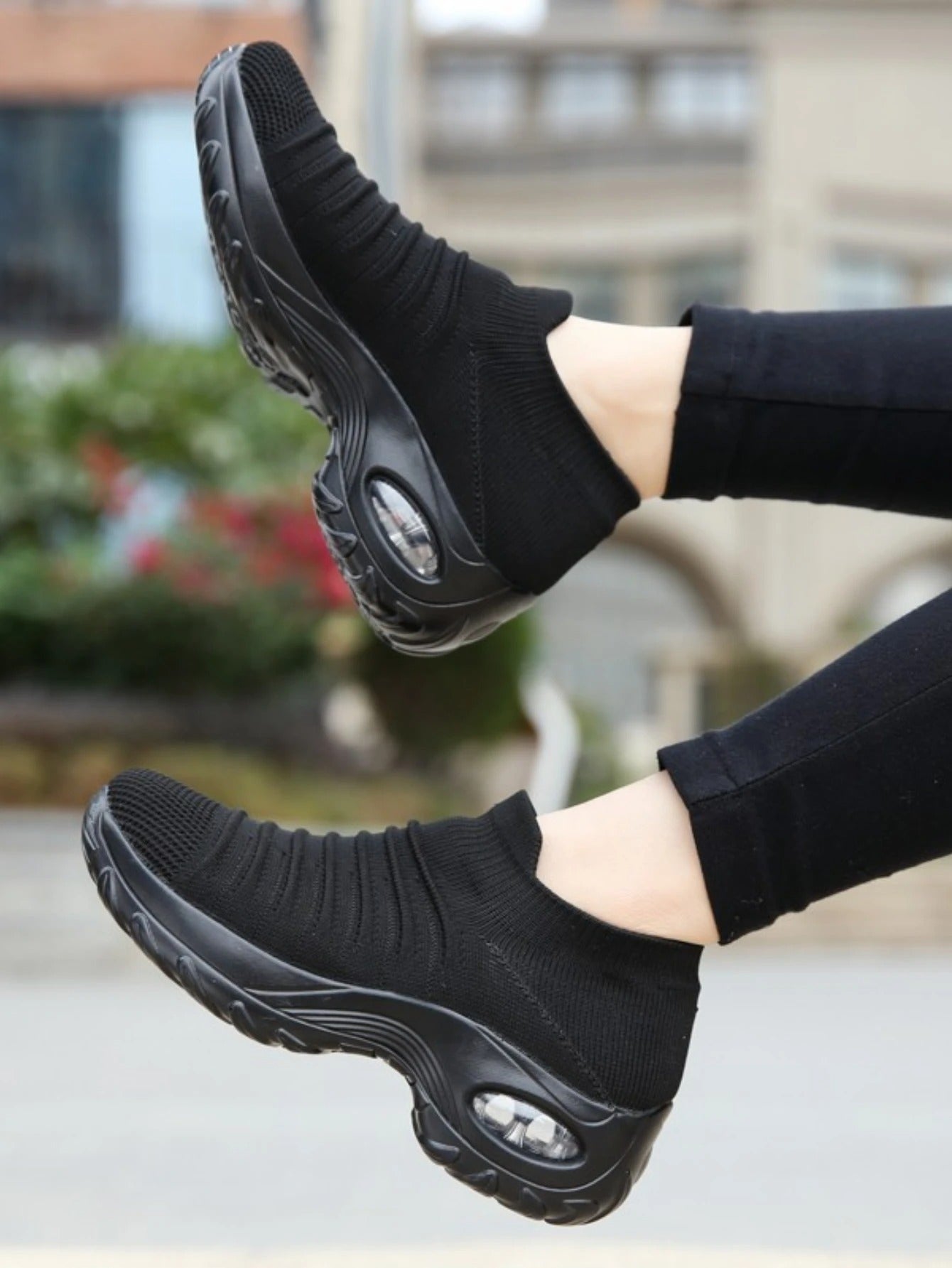 VELANORA Black waterproof soft sole lightweight Women's slip-ons