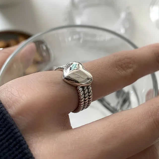 Elegante Sterling Silber Herz Ringe von Eleganzia