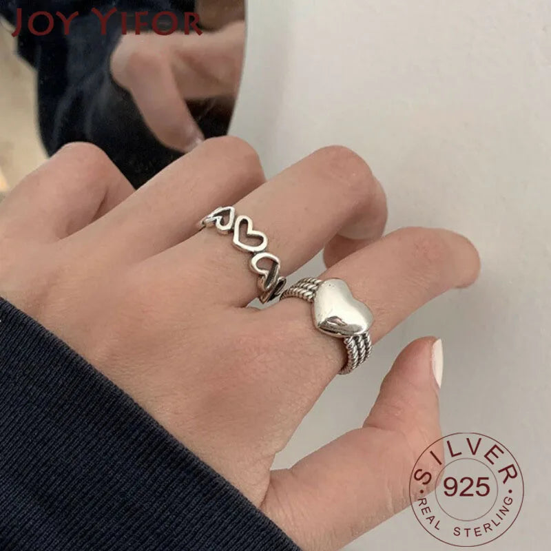Elegante Sterling Silber Herz Ringe von Eleganzia