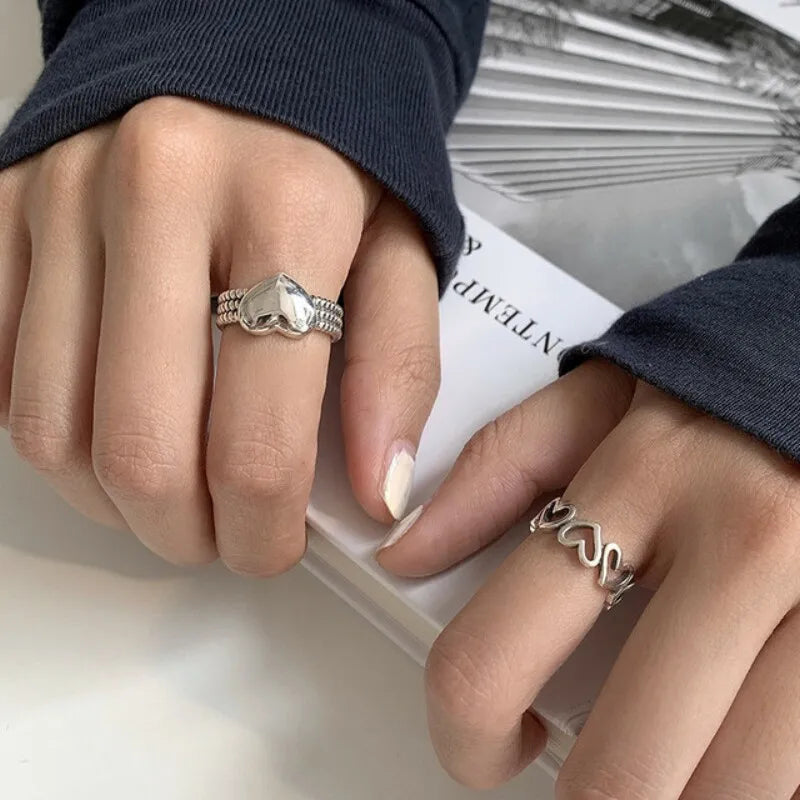 Elegante Sterling Silber Herz Ringe von Eleganzia