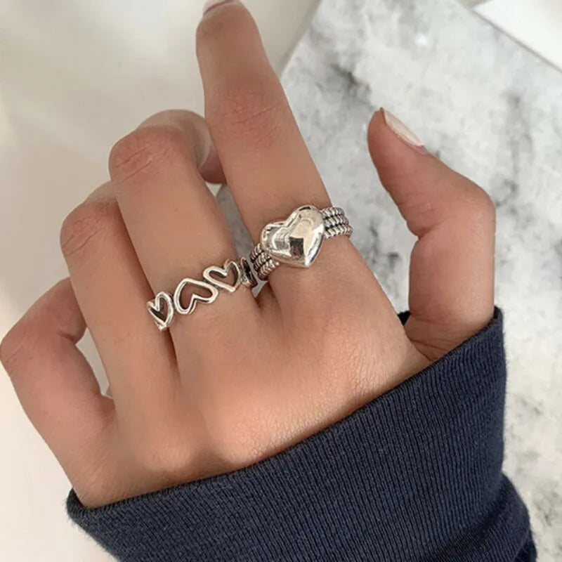 Elegante Sterling Silber Herz Ringe von Eleganzia