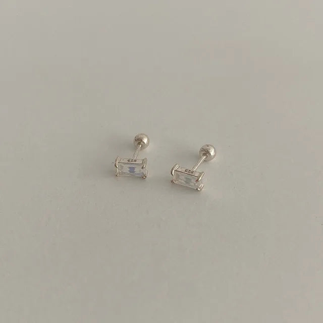 Wunderschöne Sterlingsilber Geometrische Quadratische Ohrstecker