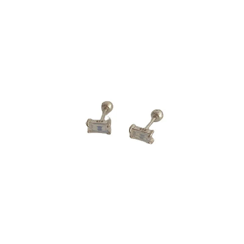 Wunderschöne Sterlingsilber Geometrische Quadratische Ohrstecker