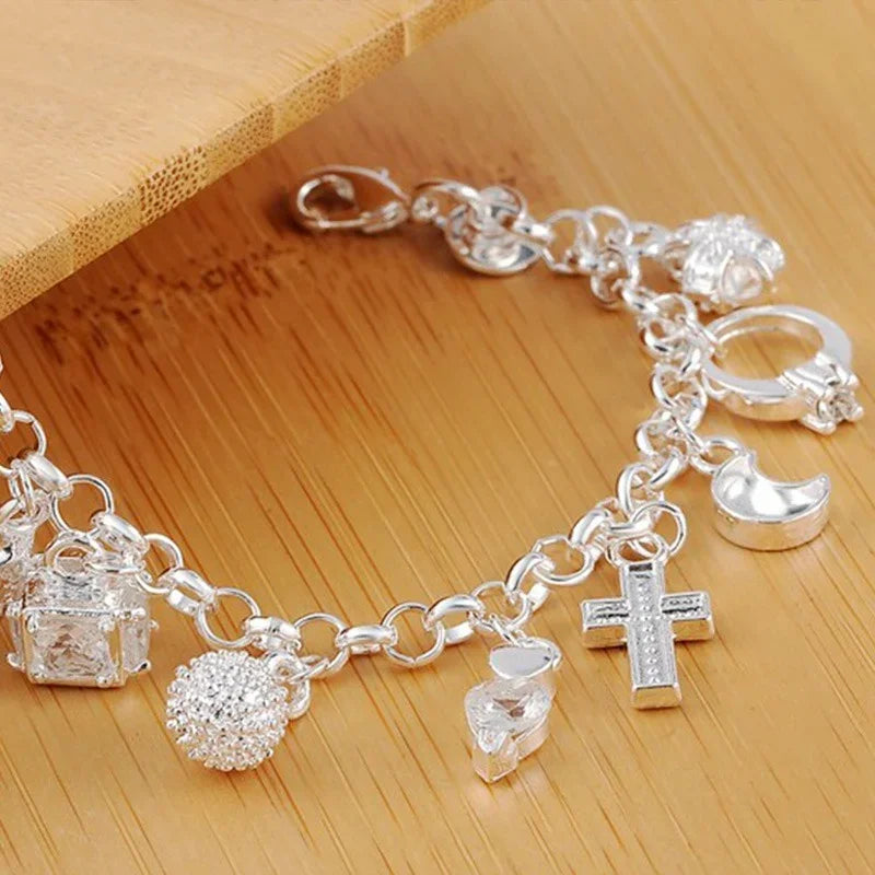 Charmante sterling zilveren fashion ketting en armband set