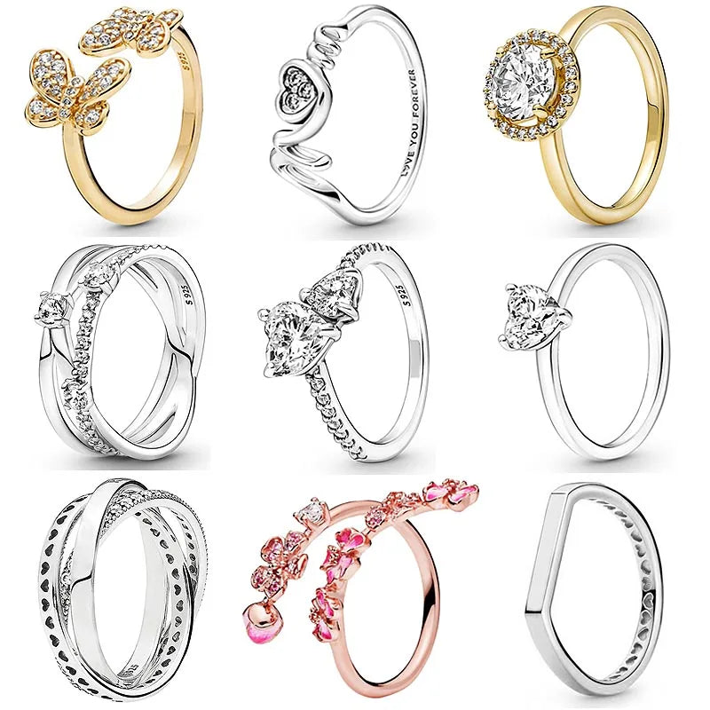 Sterling Silver Mother Double Pave Heart Ring