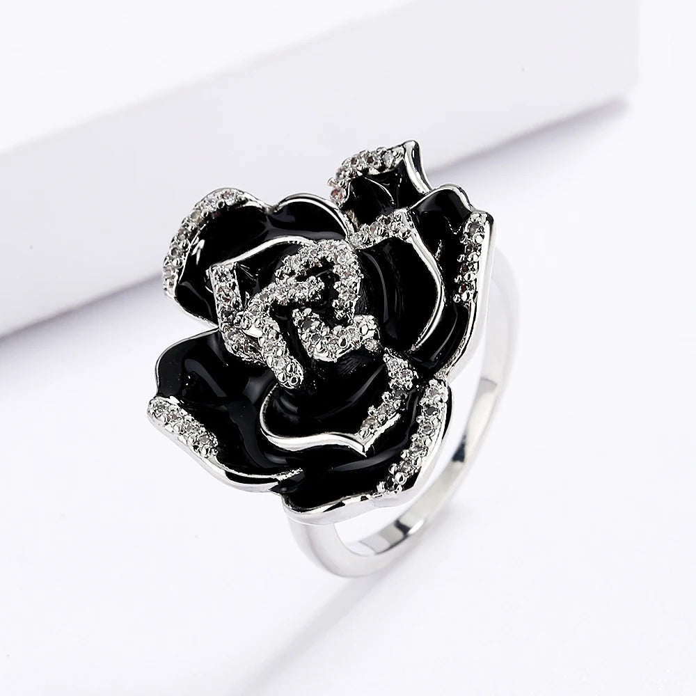 Anello Fiore Chic Smalto Goccia Olie