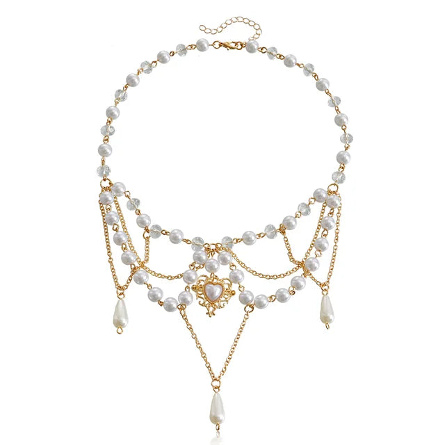 Aurora Love Butterfly Kruis Halsketting met Parelkwastjes