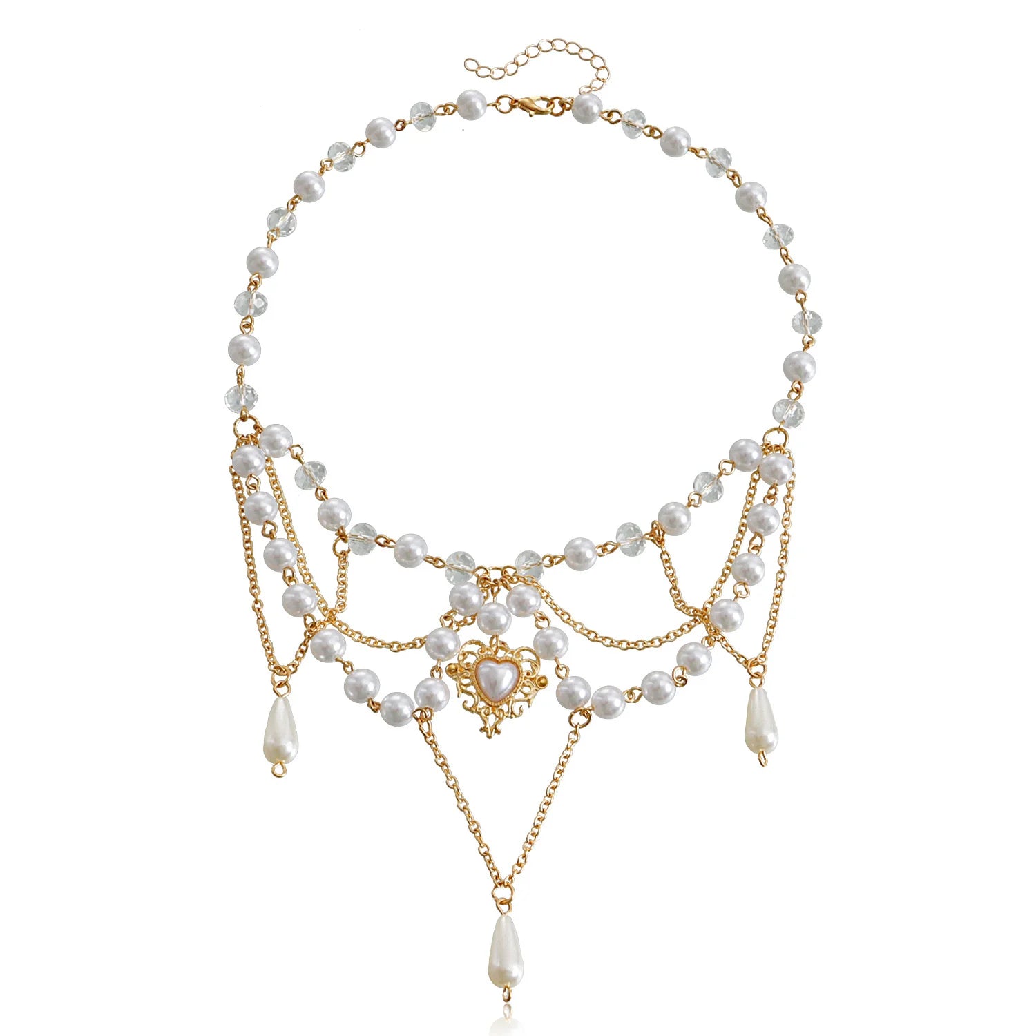 Aurora Love Butterfly Kruis Halsketting met Parelkwastjes
