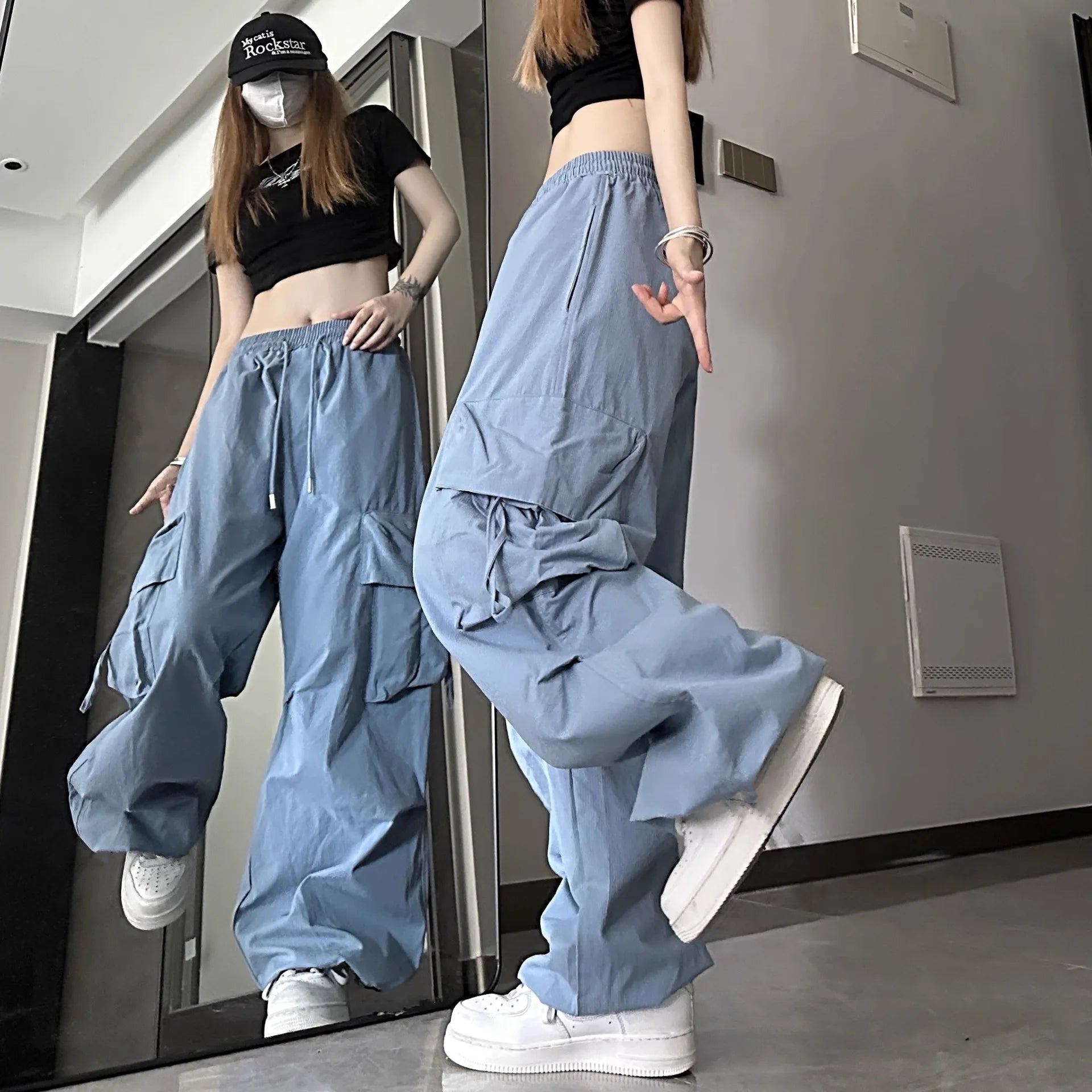 Pantaloni da lavoro estivi retrò a vita alta