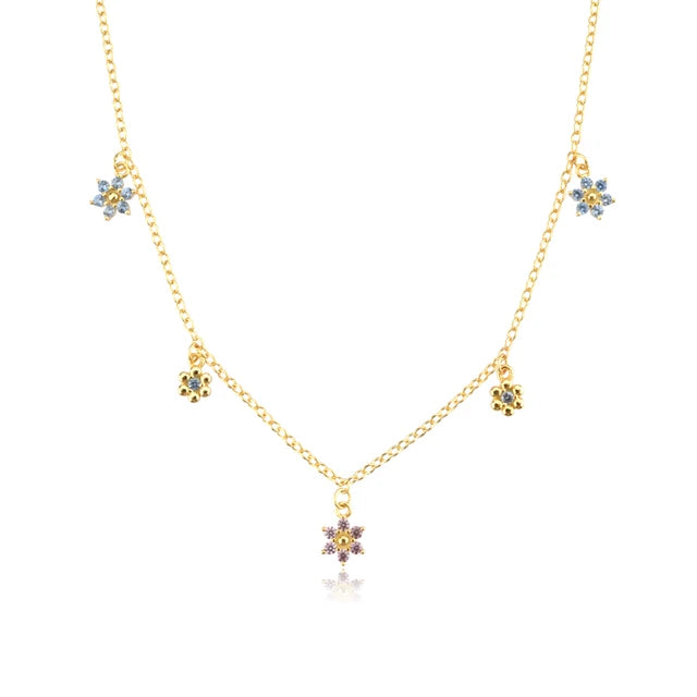 Golden Flower Choker Necklace of Golden Rose