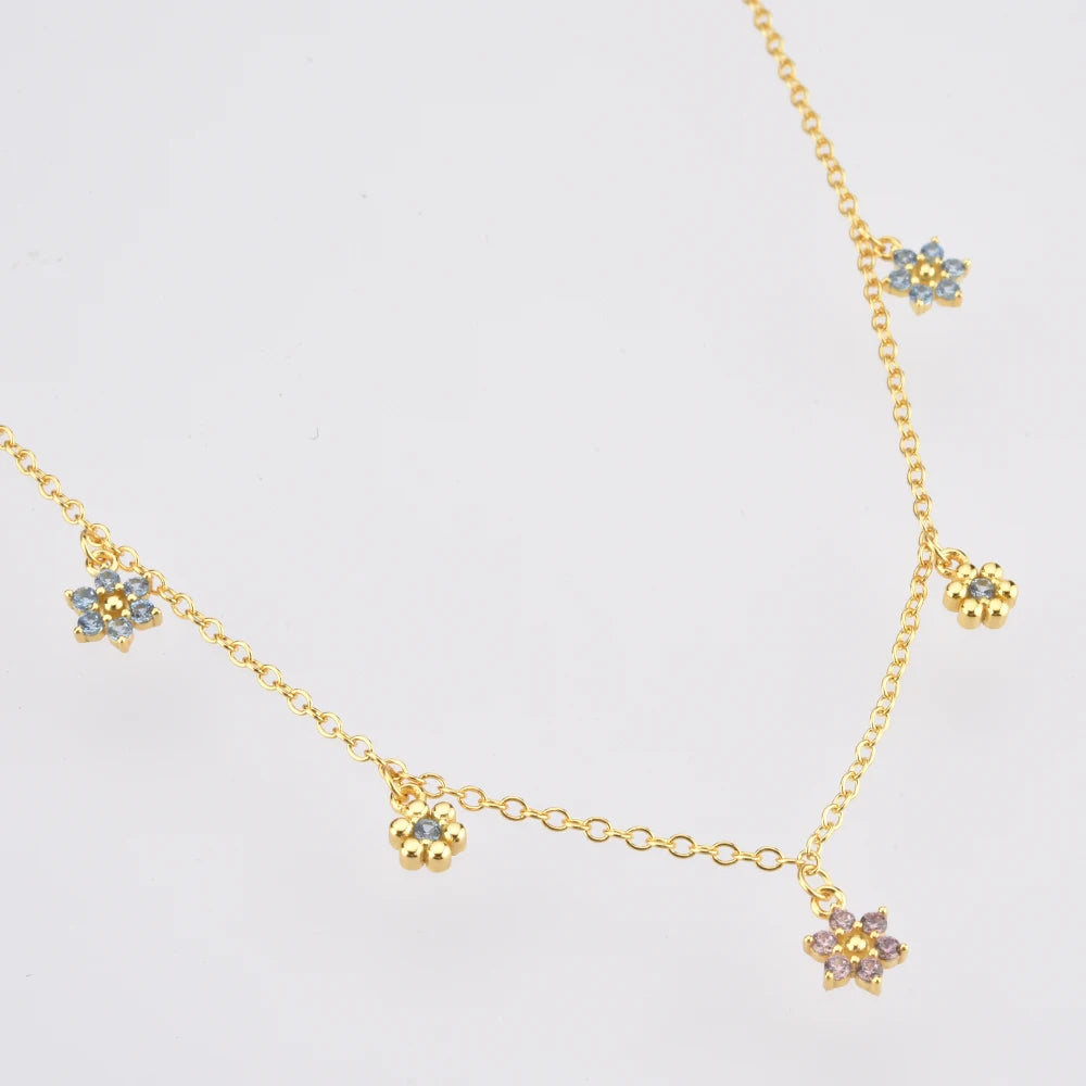 Golden Flower Choker Necklace of Golden Rose