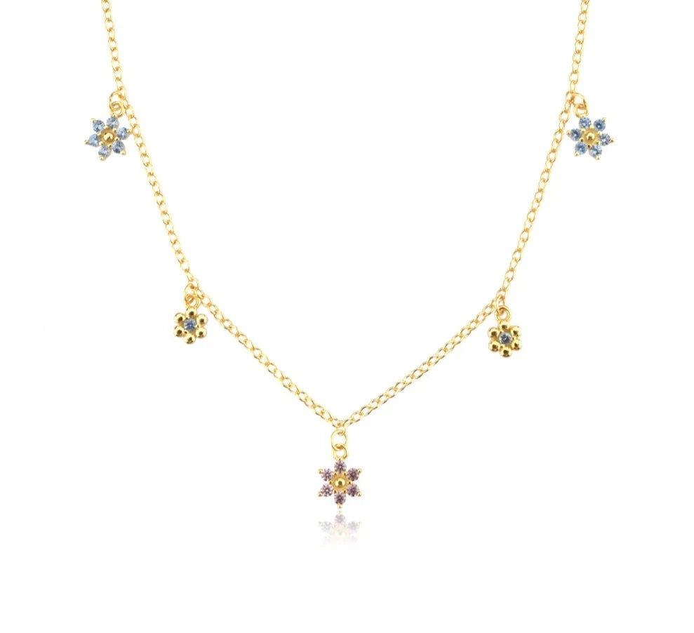 Golden Flower Choker Necklace of Golden Rose