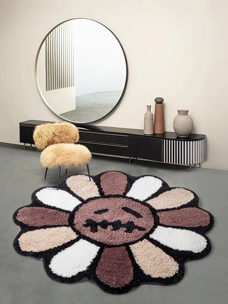 Anti-slip Tapijt met Bloemenpatroon