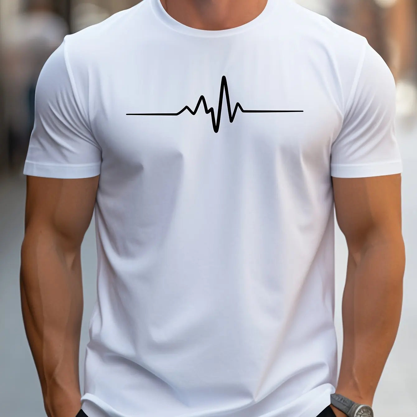 Antonio | T-Shirt schlank passend bei modernem grafischem Druck