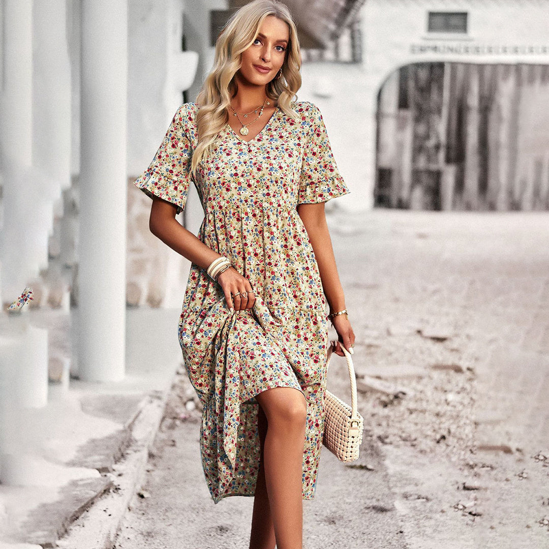 Lily's Bloemrijke Midi-jurk voor Zomerse Fashion