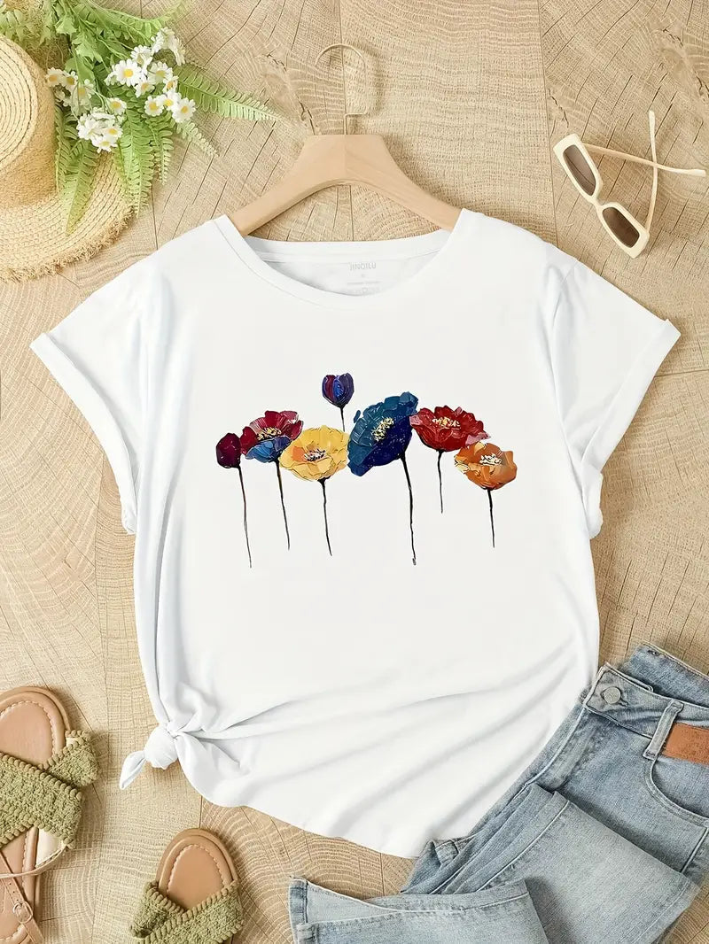 Arianna | Atmungsaktives Shirt mit Blumenmuster