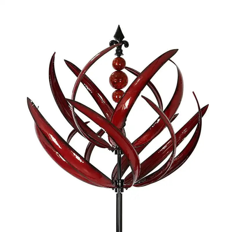 Artistic Metal Garden Sculpture with Wind-Powered Movement