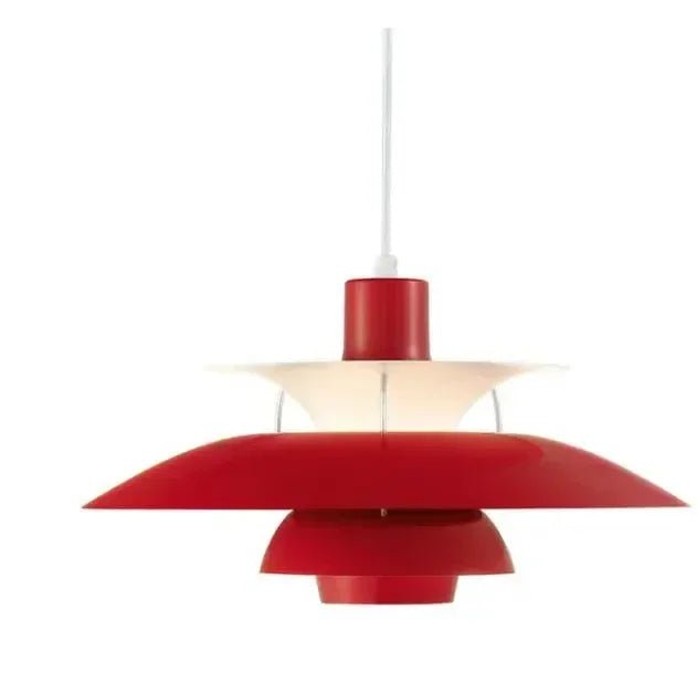 Aurora Luxe Plafondlamp in een opvallende rode afwerking, ideaal voor moderne interieurs met energiezuinige verlichting en een stijlvolle uitstraling.