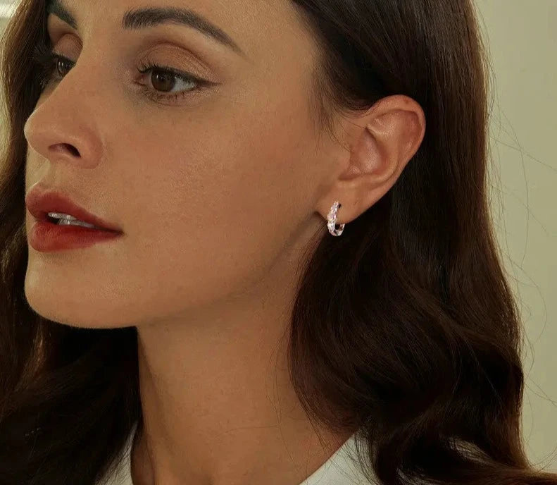 Dreamy Rainbow Zircon Ear Buckles of Sparkling Beauty