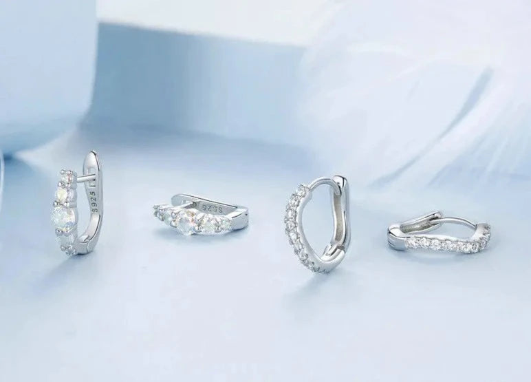 Dreamy Rainbow Zircon Ear Buckles of Sparkling Beauty