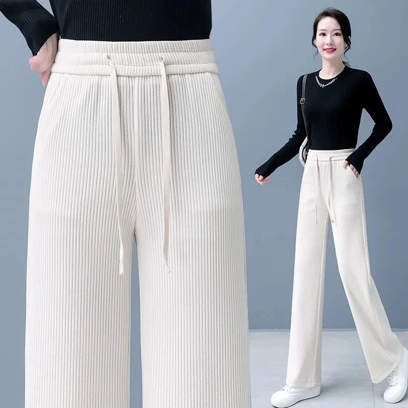 ModeMeester Pantaloni Larghi Base con Lacci
