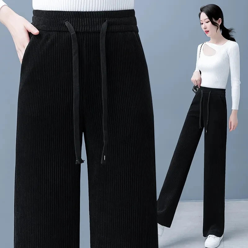 ModeMeester Pantaloni Larghi Base con Lacci