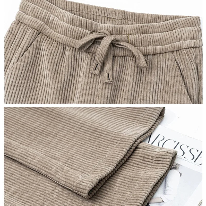 ModeMeester Pantaloni Larghi Base con Lacci