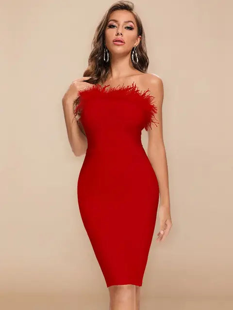 Radiant Luxe Veren Bandage Jurk Voor Stijlvolle Dames