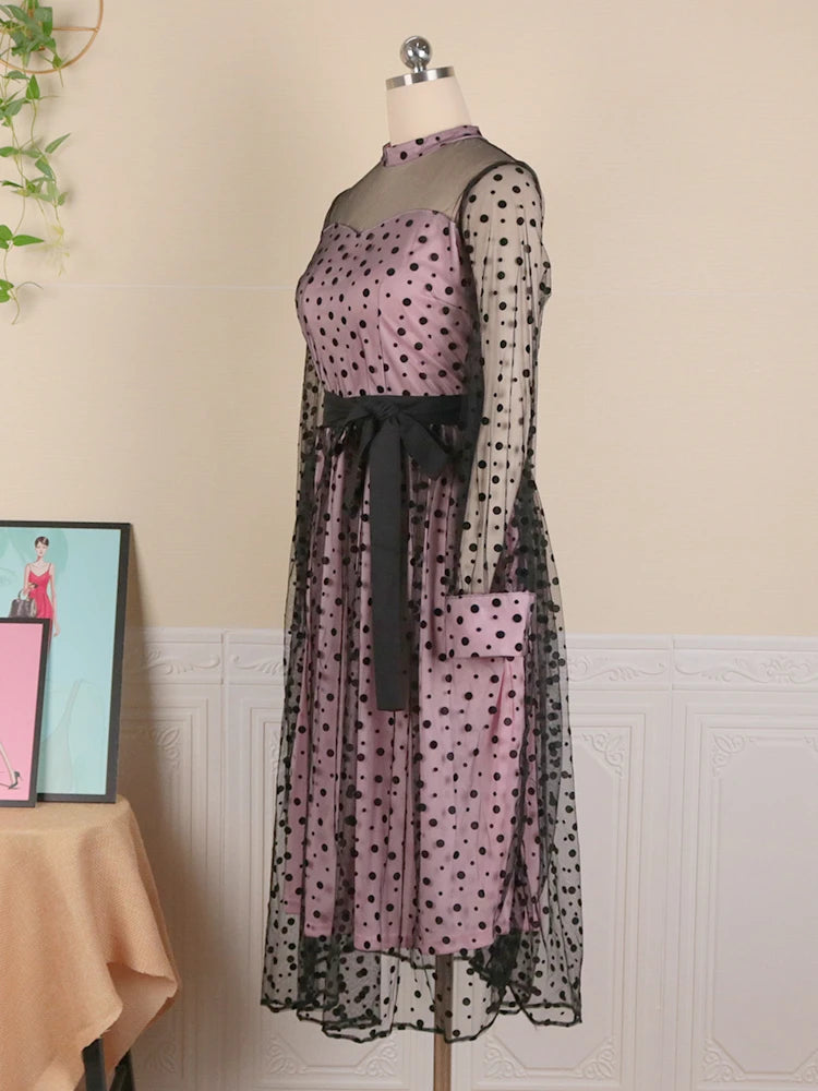 Mode Majesty Large Size Princess Dress with See Through Design