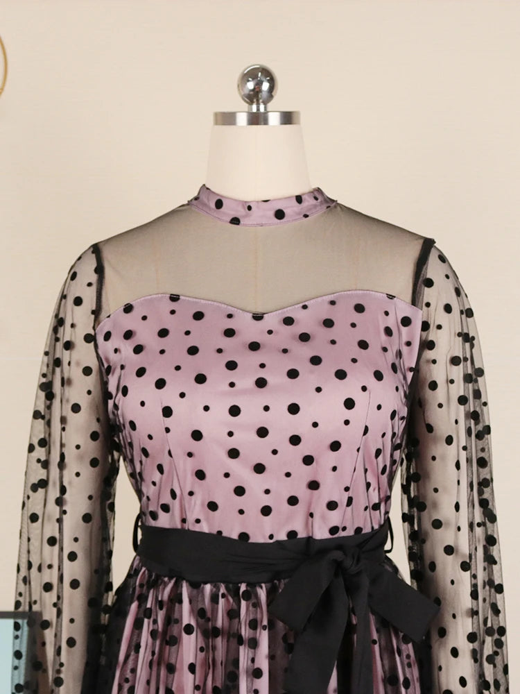 Mode Majesty Large Size Princess Dress with See Through Design