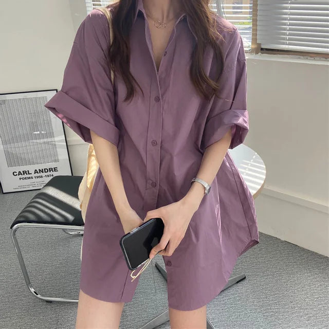 Stijlvol in Zomer Vintage Paarse Blouse