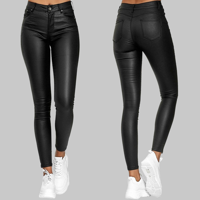 Valencia | Damen Hohe Taille Stretch Hose | Schwarz