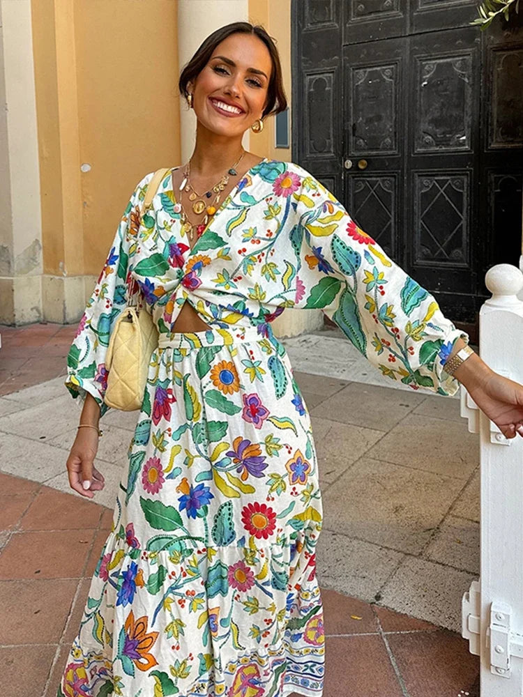 Zomergloed Bloemenprint Maxi Jurk