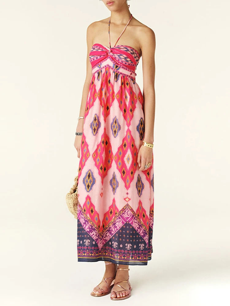 Vestito a collo halter floreale Gleeter Glamour