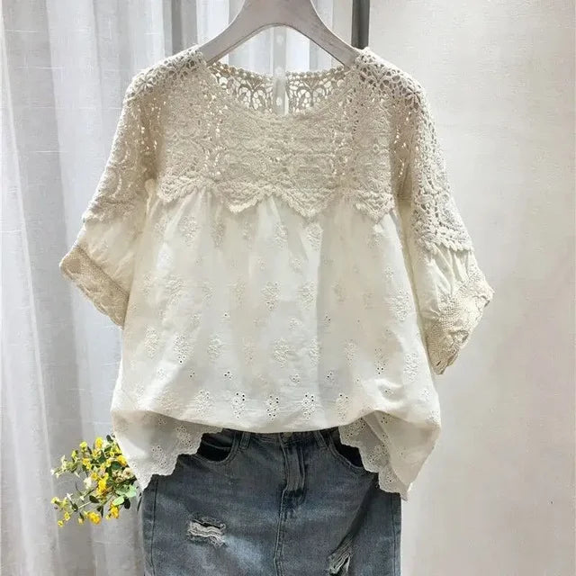 Zomerse Losse Korte Mouw Shirt voor Vrouwen