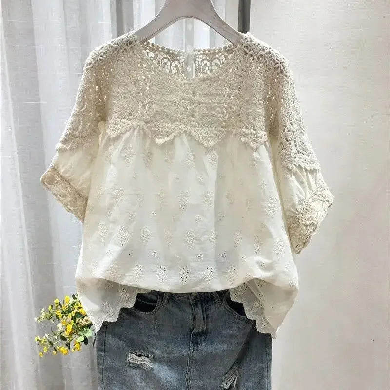 Zomerse Losse Korte Mouw Shirt voor Vrouwen