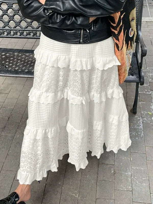 Sparkling Sun Embroidered Eyelet Maxi Skirt