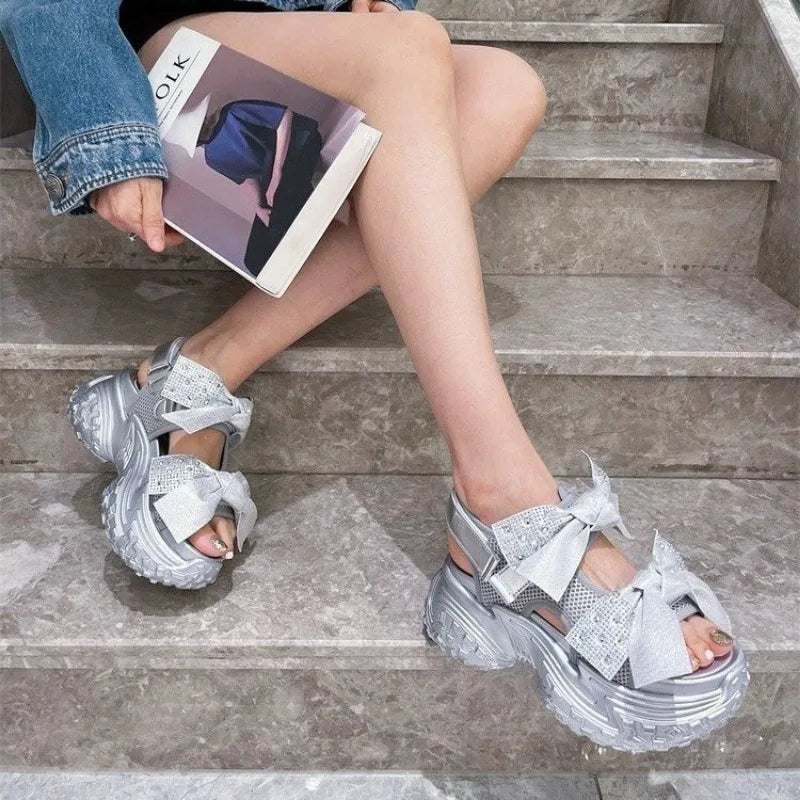 Soleil Luxe Thick Sole Bling Sandals