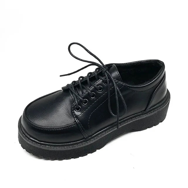 Eleganza Vintage Braune Plateau Oxford Slipper