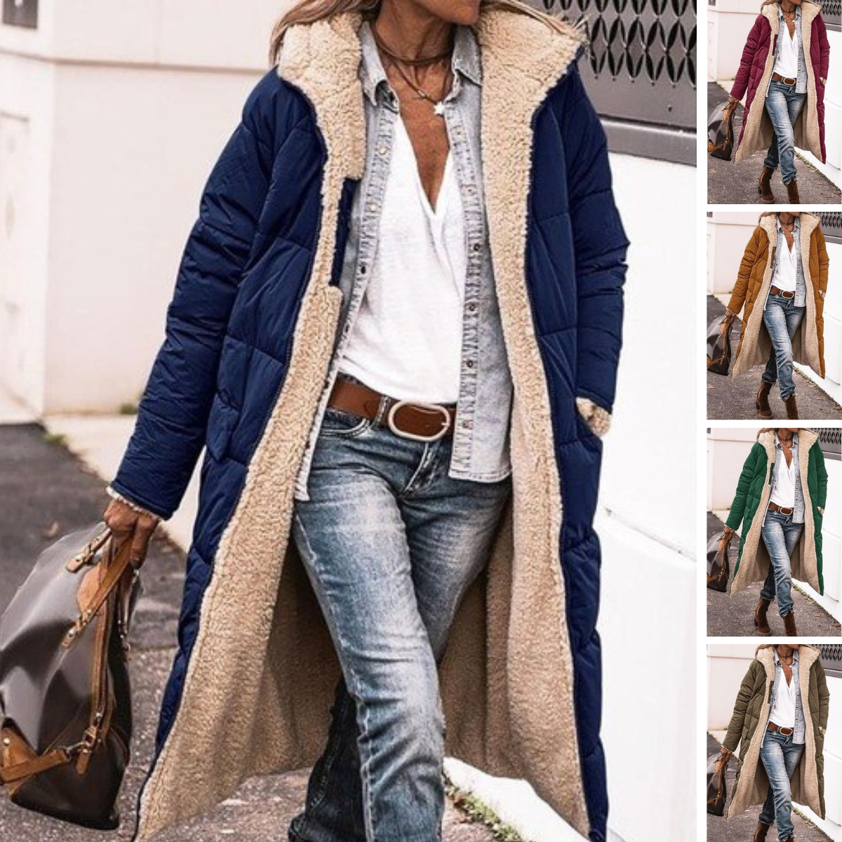 Resist the Coldest Days with Dorine's Luxurious Long Coat!